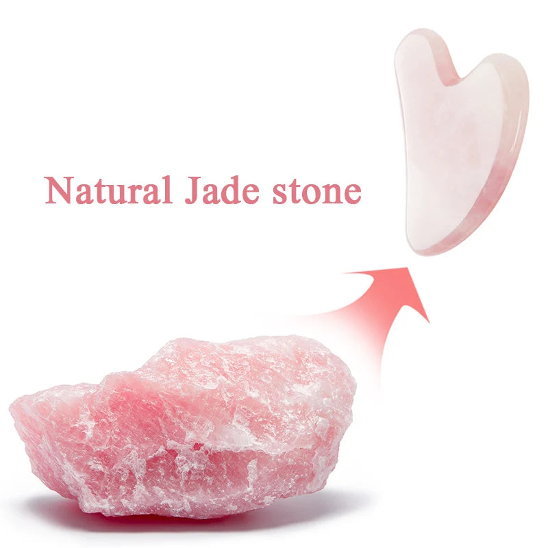 Natural Rose Jade Gua Sha Gouache Scraper