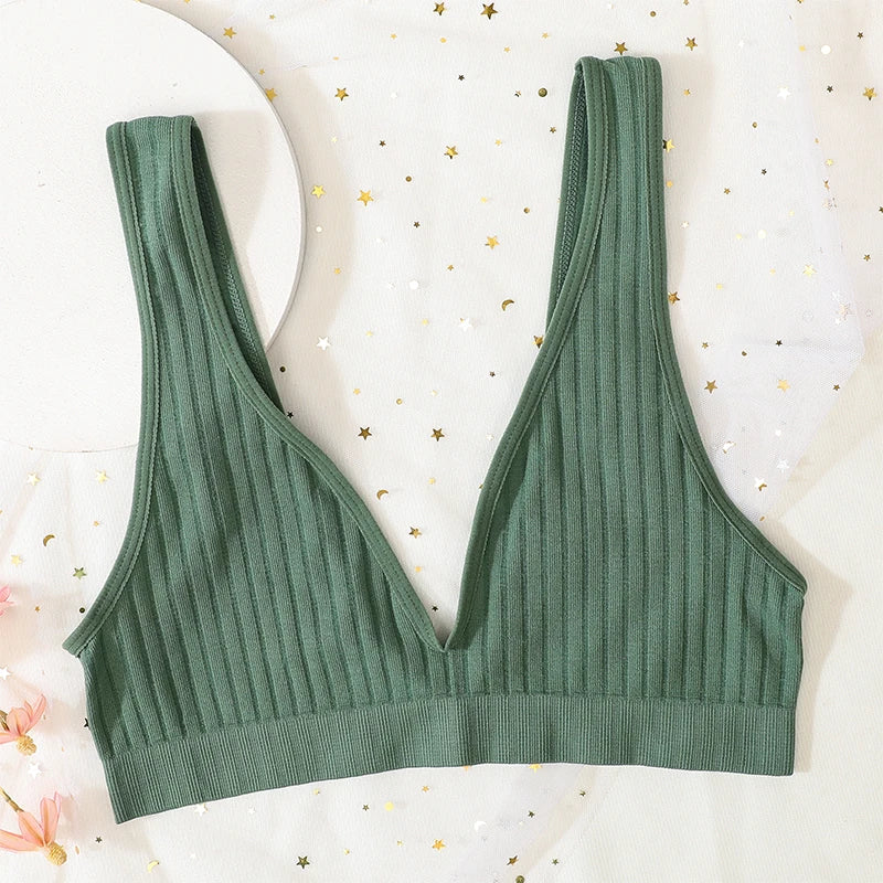 Deep V-neck Seamless Bra Push Up Bras