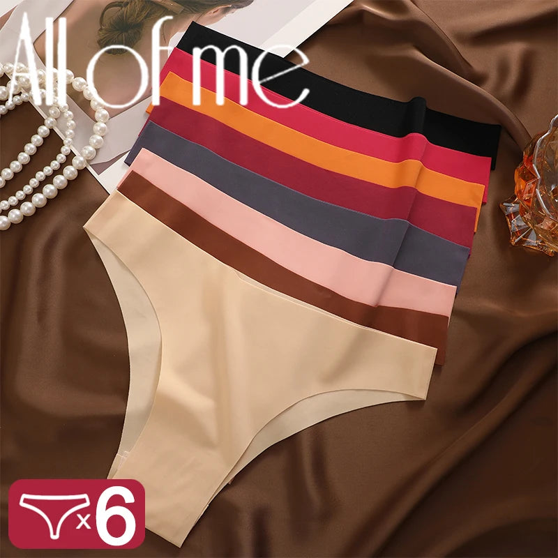 6Pcs/Set Ice Silk Seamless Underwear