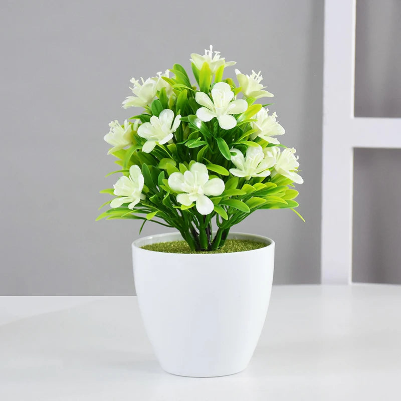 1pc Artificial Potted Plant Small Bonsai Flowers Pot