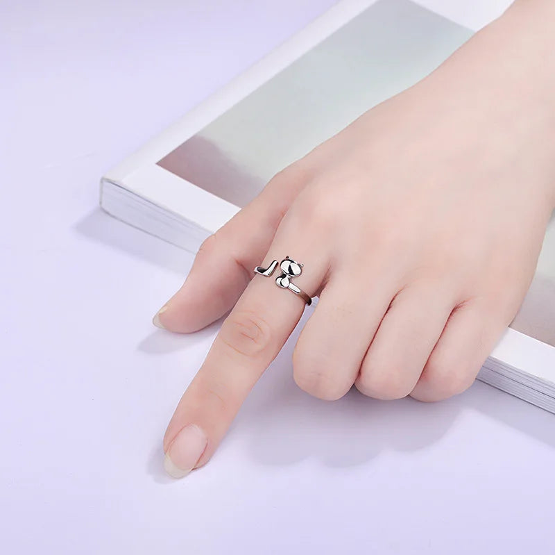 Hot 925 Sterling Silver Ring AAA Zircon Adjustable Simplicity Fashion Exquisite Women Jewelry