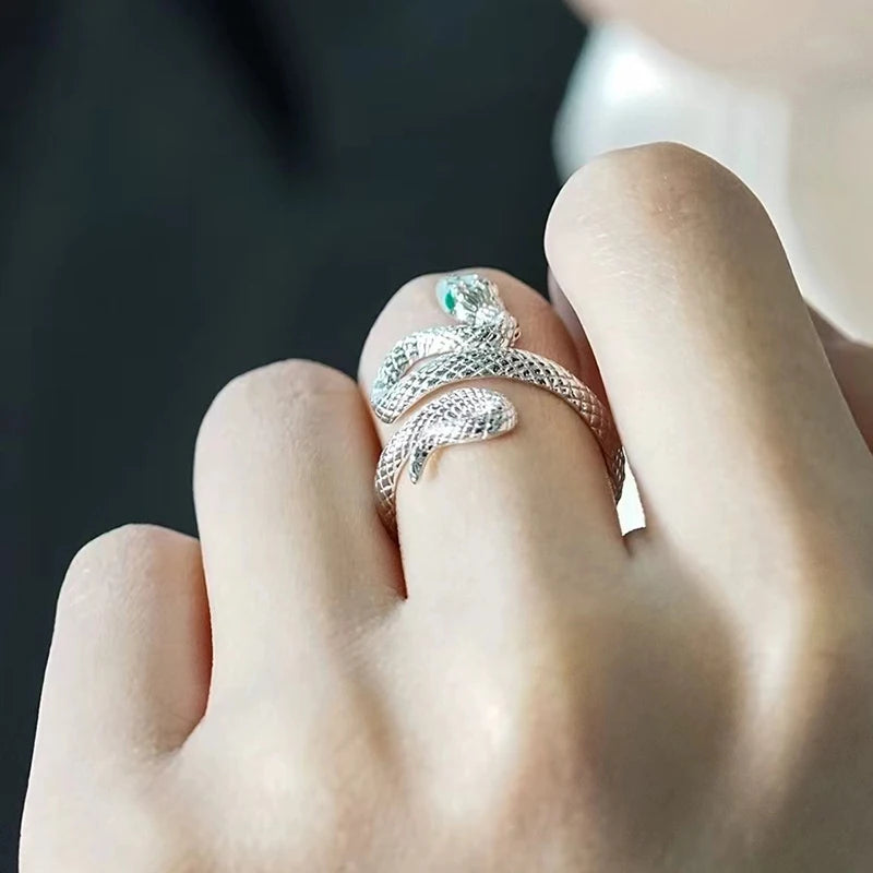 Fashion 925 Sterling Silver Snake Ring High Quality Personality Charming Ring