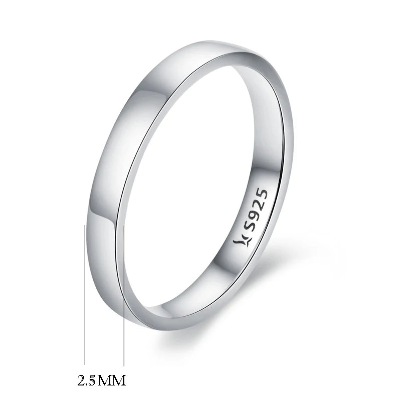 925 Sterling Silver Wedding Ring Classic Round Finger Ring Women Wedding Engagement Jewelry