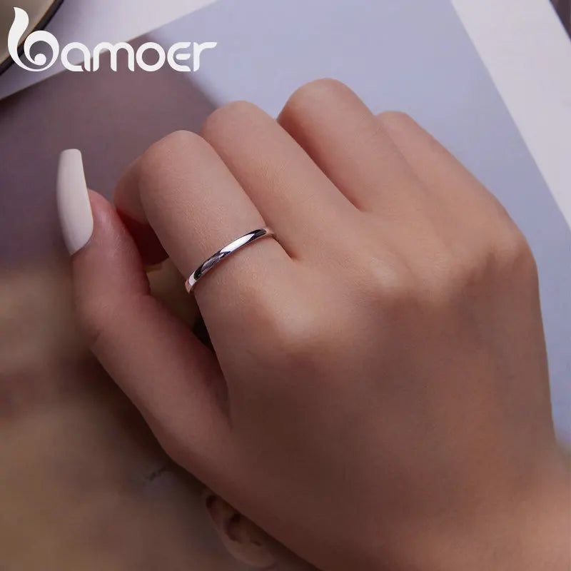 925 Sterling Silver Wedding Ring Classic Round Finger Ring Women Wedding Engagement Jewelry