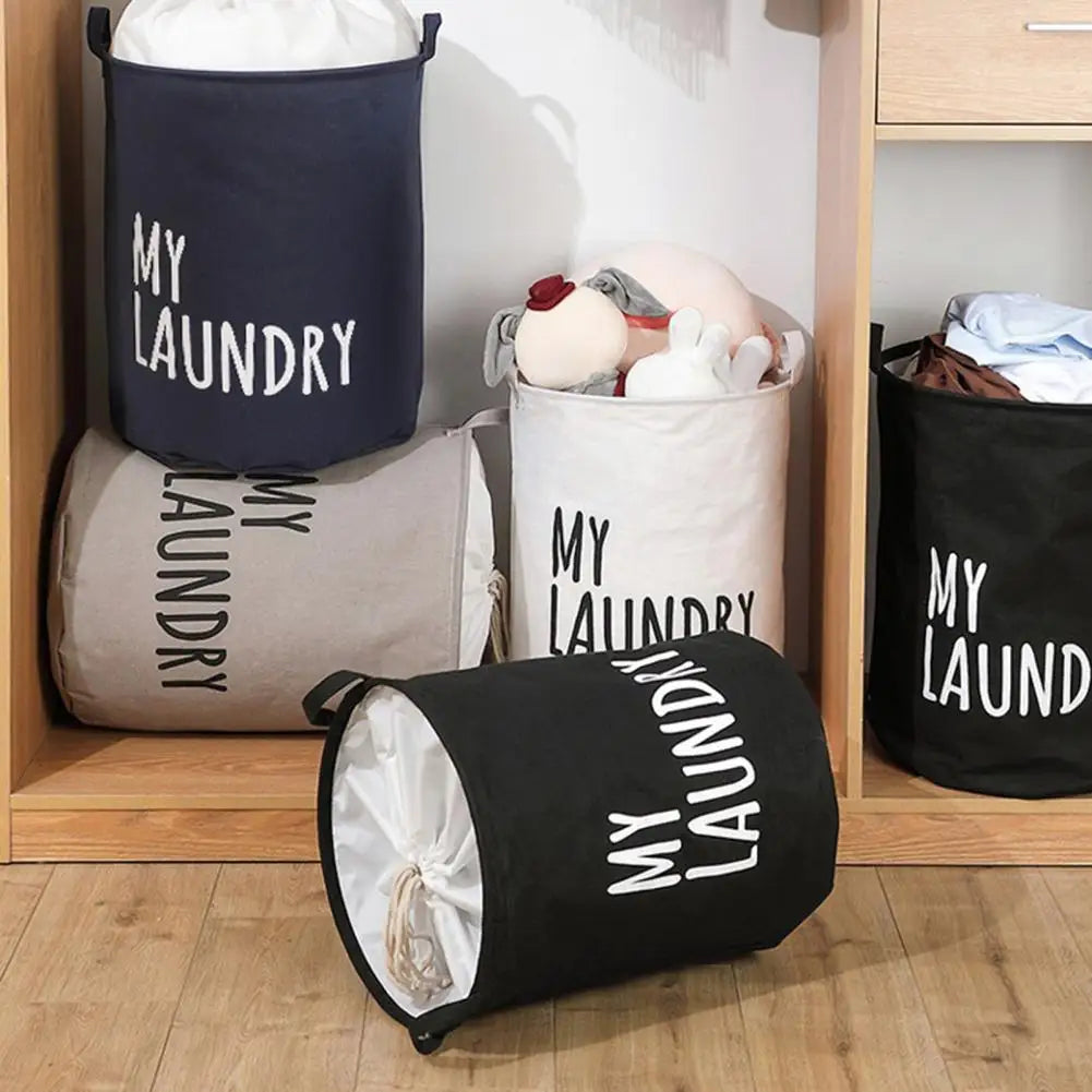 Clothes Basket Durable Sundries Toys Bag Round Laundry Basket