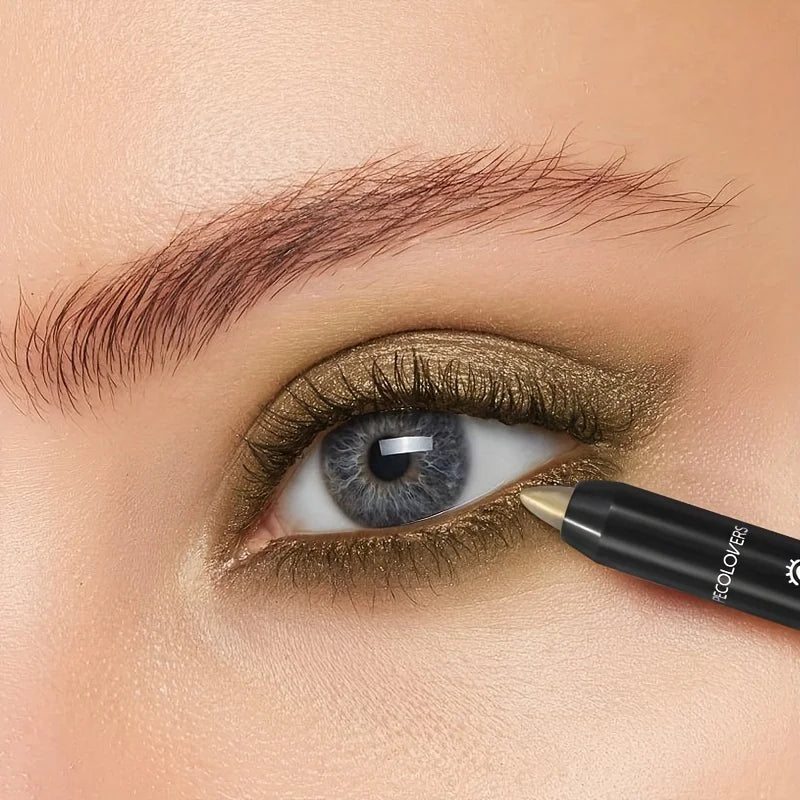 Pearlescent Eyeshadow Pencil Stick Highlight Stick, Black & Grey Shimmer Eye Shadow Pen with Eyeliner