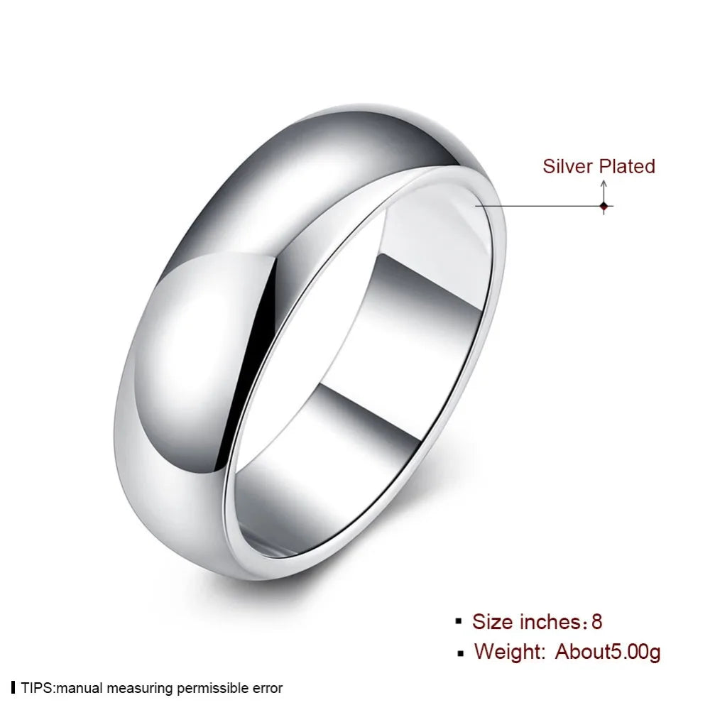 High Quality 925 Sterling Silver Rings Fashion Simple Round Circle Rings