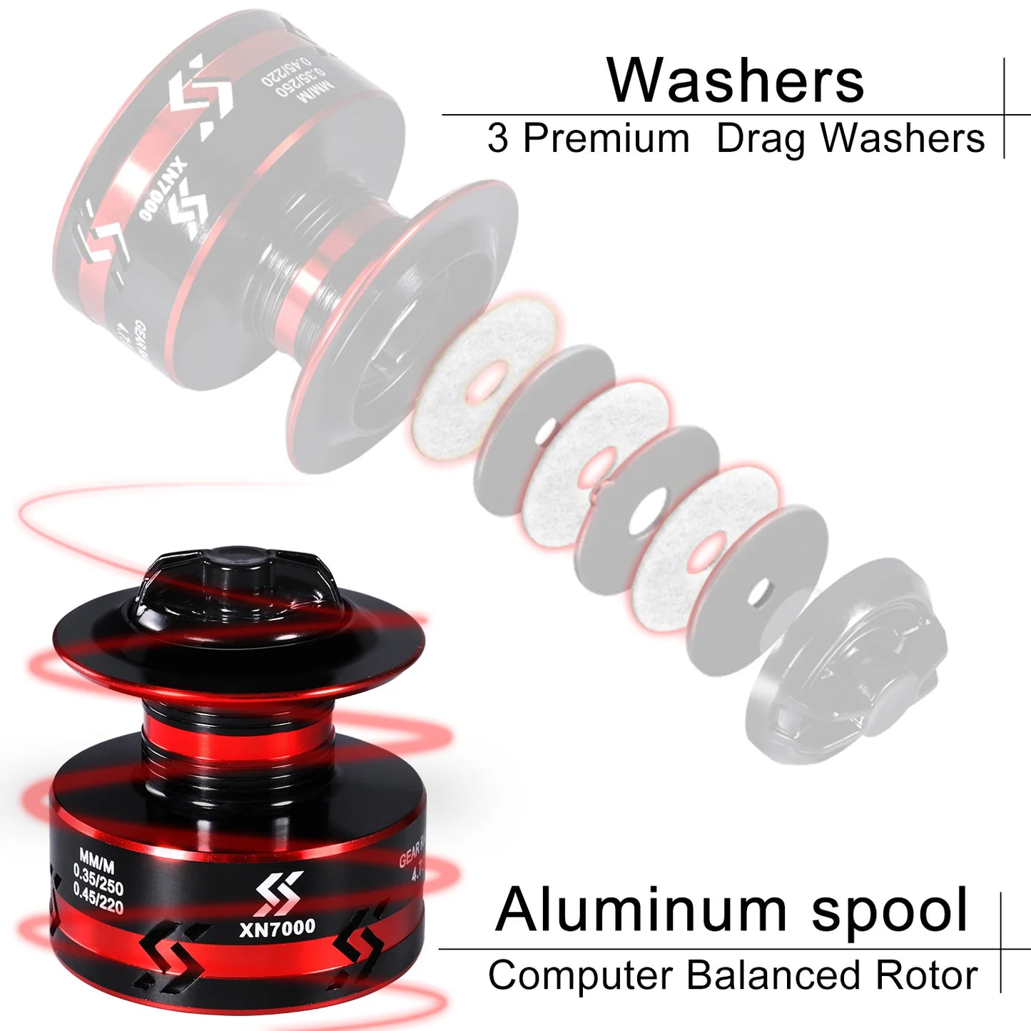 Spinning Fishing Reel High Strength Aluminum Spool Max Drag 16kg
