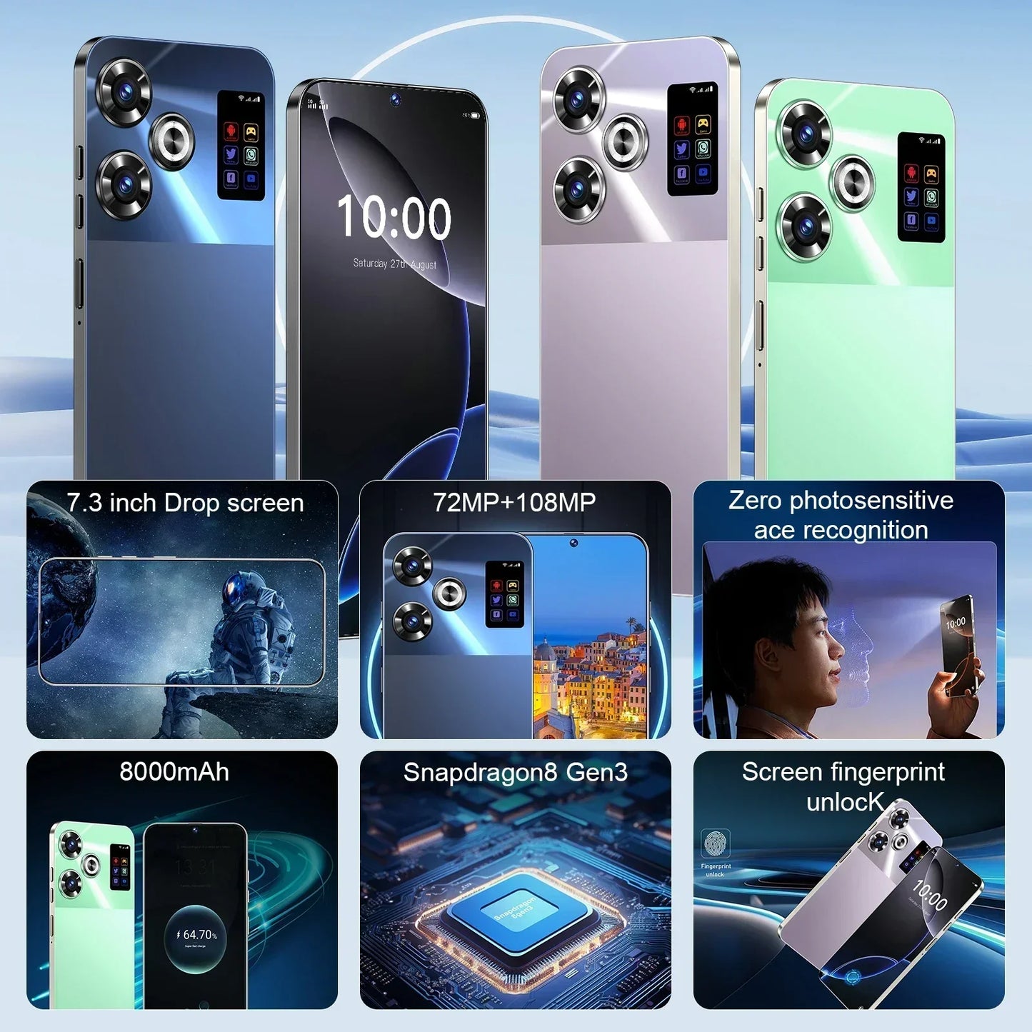 2024 M6 Pro New Smartphone 5G 7.3-inch High-definition Android