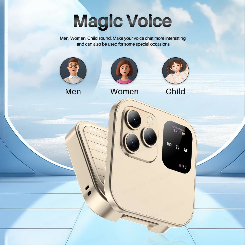 SERVO 2024 New Mini Flip Mobile Phone FM Radio Magic Voice Blacklist