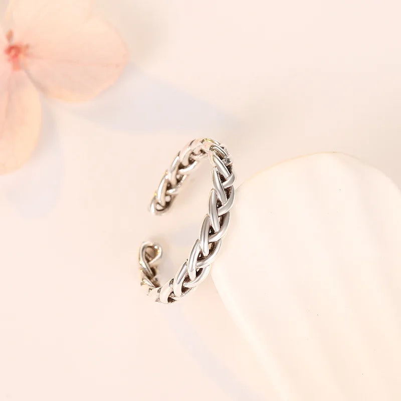 Hot 925 Sterling Silver Ring AAA Zircon Adjustable Simplicity Fashion Exquisite Women Jewelry