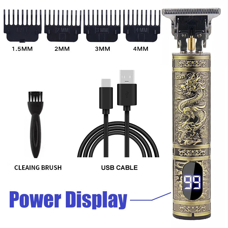 USB Fast Charging Hair Cutting Machine Electric Hair Clipper Portable Shaver Barber Professional Barber T9 Vintage Hair Trimmer