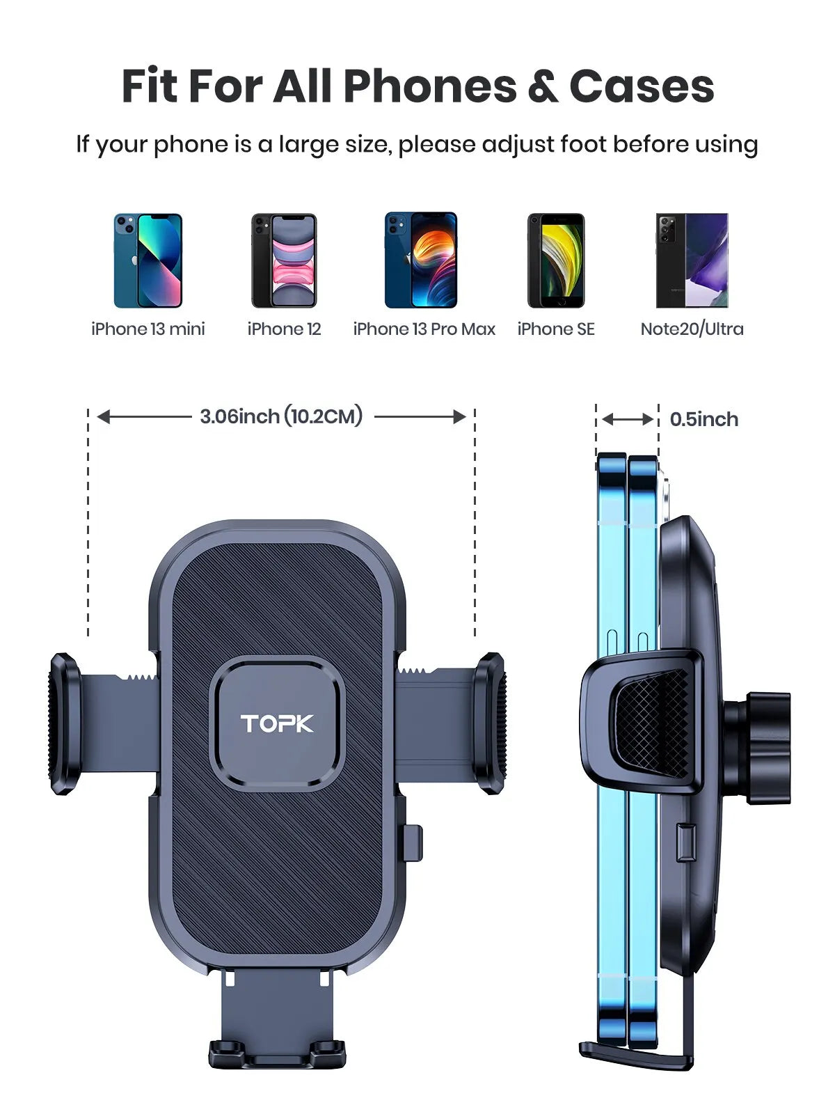 Car Phone Holder Gravity Stand for iPhone, Xiaomi, Samsung