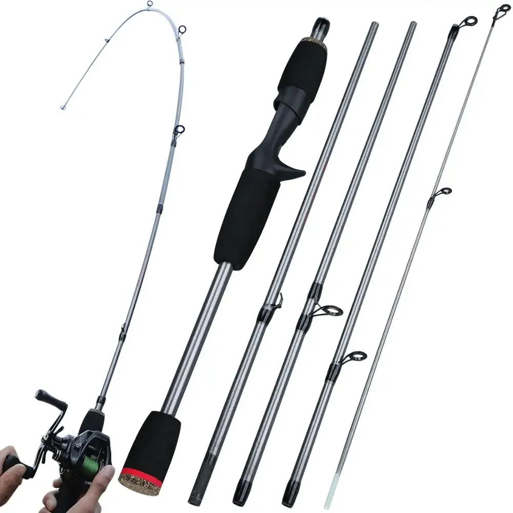 Sougayilang New 5 Section Portable Travel Fishing Rod Ultralight Weight