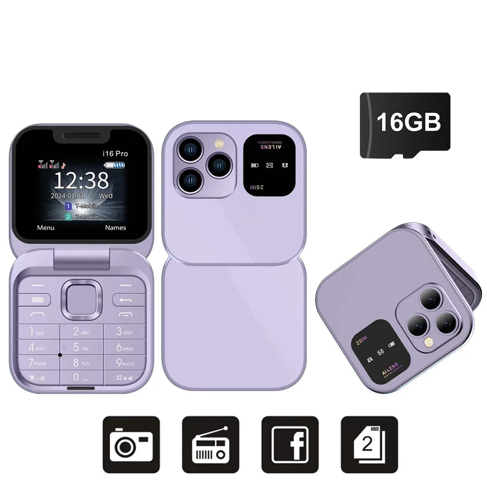 SERVO 2024 New Mini Flip Mobile Phone FM Radio Magic Voice Blacklist