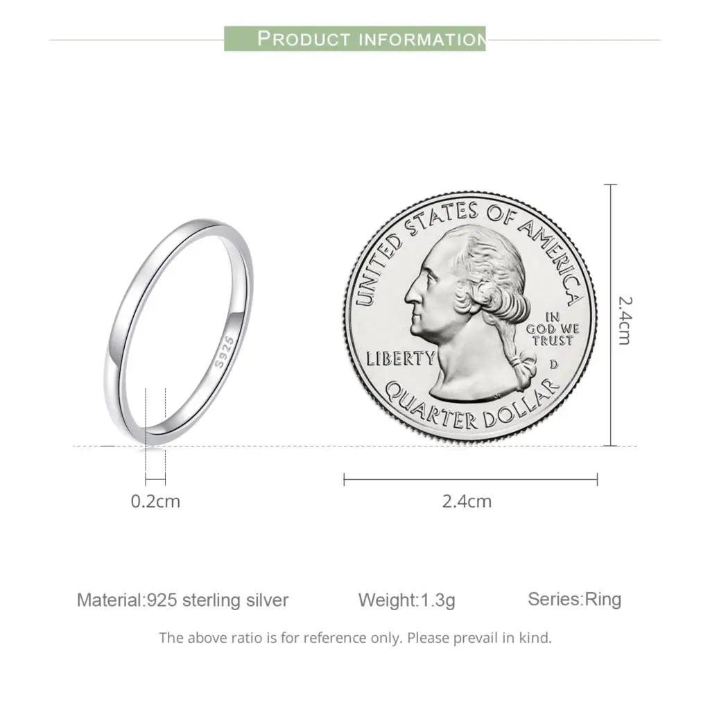925 Sterling Silver Simple Ring for Women Fine Jewelry Trendy Sterling Silver Eternity Ring Wedding