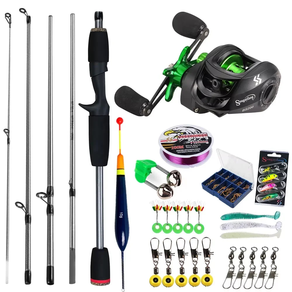 Fishing Rod and Reel Combo 5Section Fishing Rod and 7.2:1 Gear