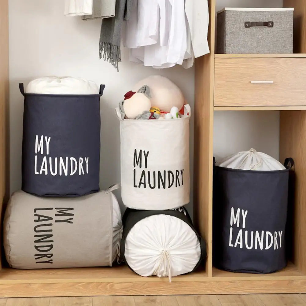 Clothes Basket Durable Sundries Toys Bag Round Laundry Basket