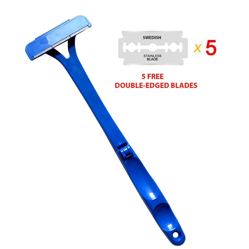 Long Handle Folding Shaver for Men Body Back Hair Trimmer