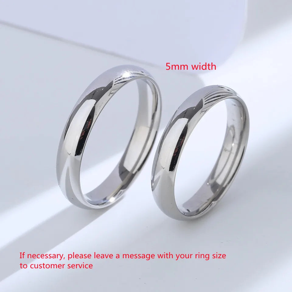 925 Sterling Silver Couples Ring Sets Light Polishing Simple Ring