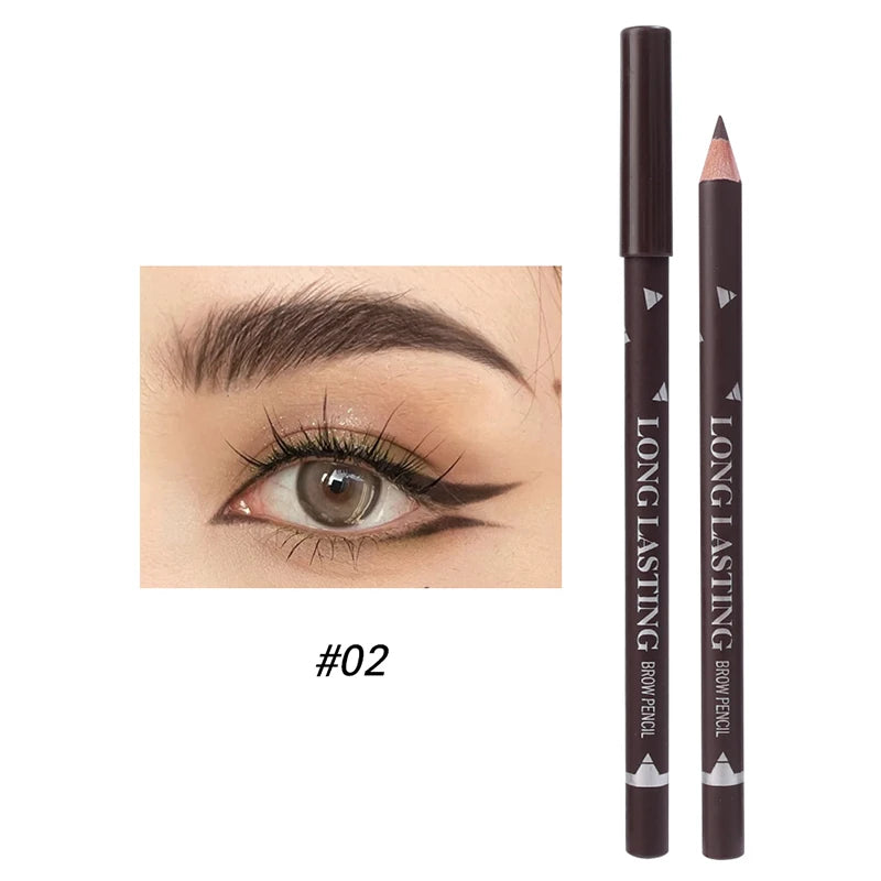 Double Head Eyebrow Pen with Brush Waterproof Colour Rendering