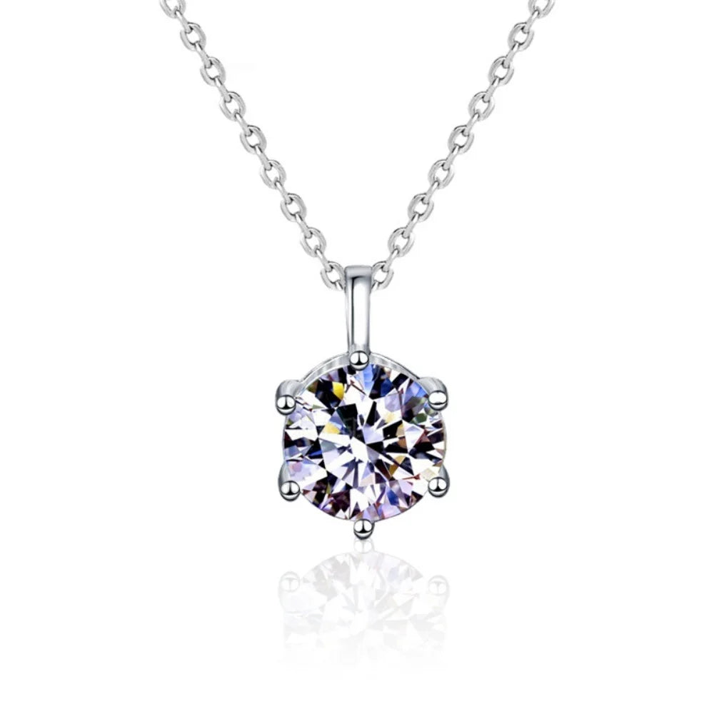 Moissanite Pendant Necklace D Color 925 Sterling Silver
