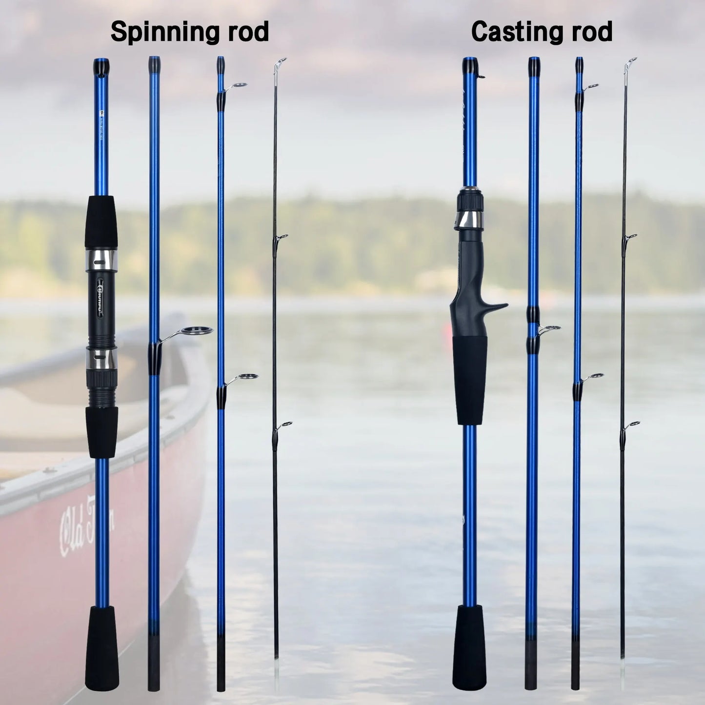 Travel Carbon 4/5 Section Fishing Rods Casting Weight 5-20g Power Ultralight Lure