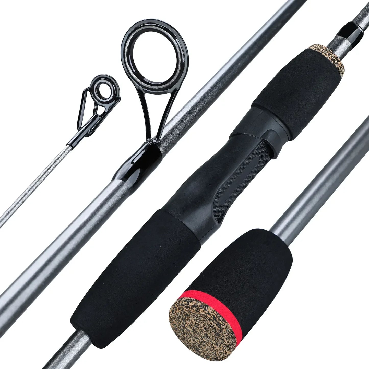 5 Section Spinning Casting Fishing Rod 1.7M Ultralight Weight Carbon Fiber Poles for Travel