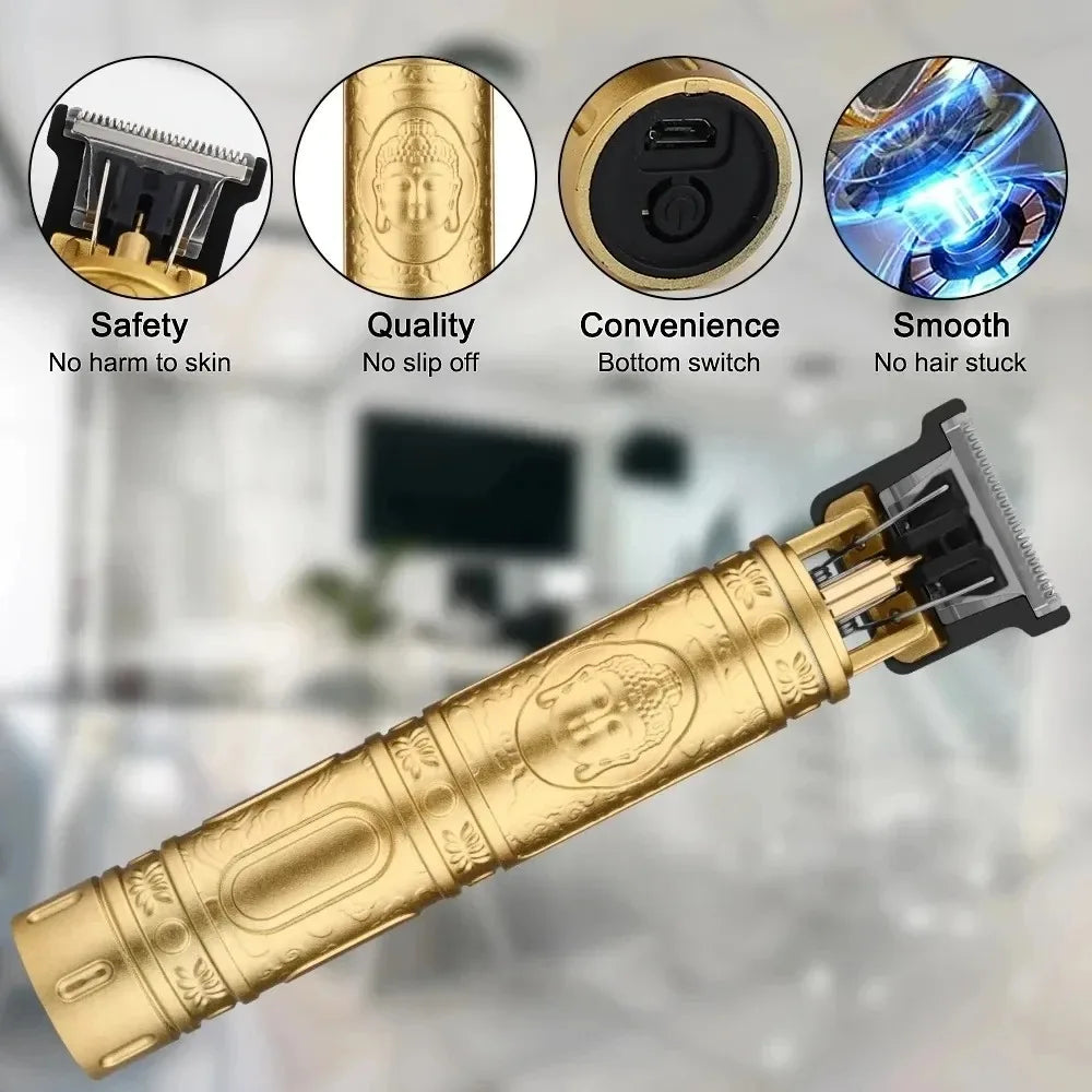 USB Fast Charging Hair Cutting Machine Electric Hair Clipper Portable Shaver Barber Professional Barber T9 Vintage Hair Trimmer