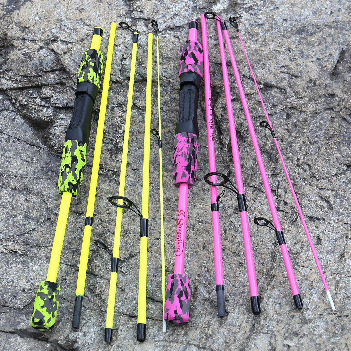 Sougayilang New 5 Section Portable Travel Fishing Rod Ultralight Weight