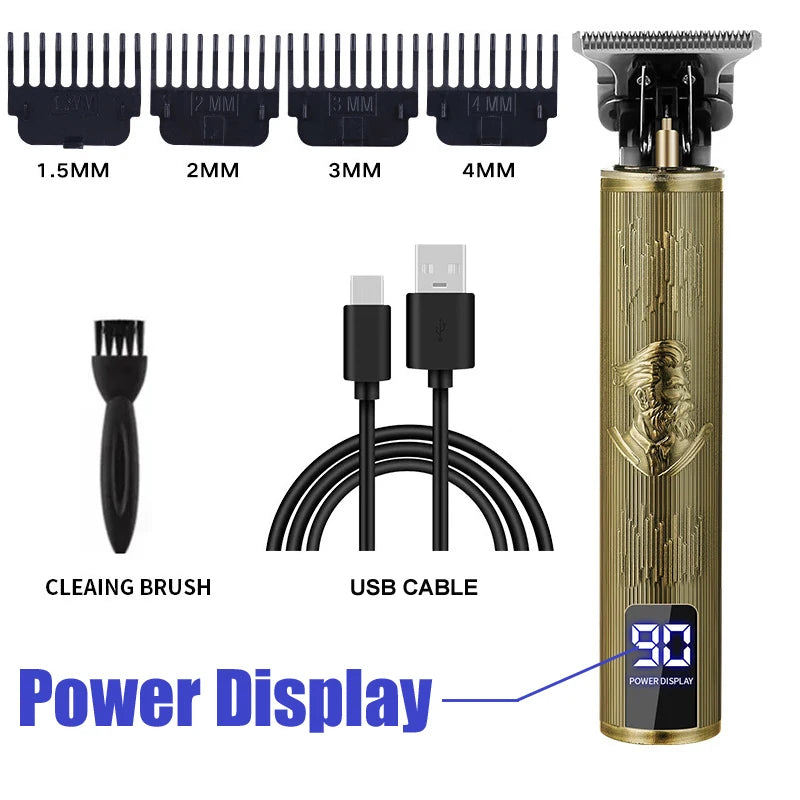 USB Fast Charging Hair Cutting Machine Electric Hair Clipper Portable Shaver Barber Professional Barber T9 Vintage Hair Trimmer