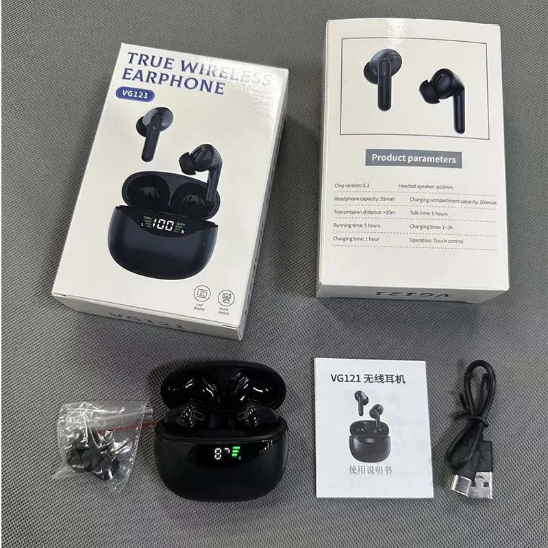 TWS Touch Control Wireless Headphones with Microphone 5.3 Bluetooth Earphones
