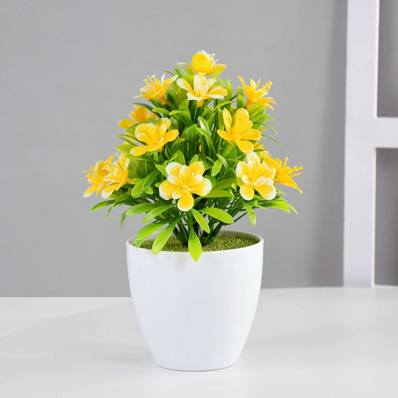 1pc Artificial Potted Plant Small Bonsai Flowers Pot
