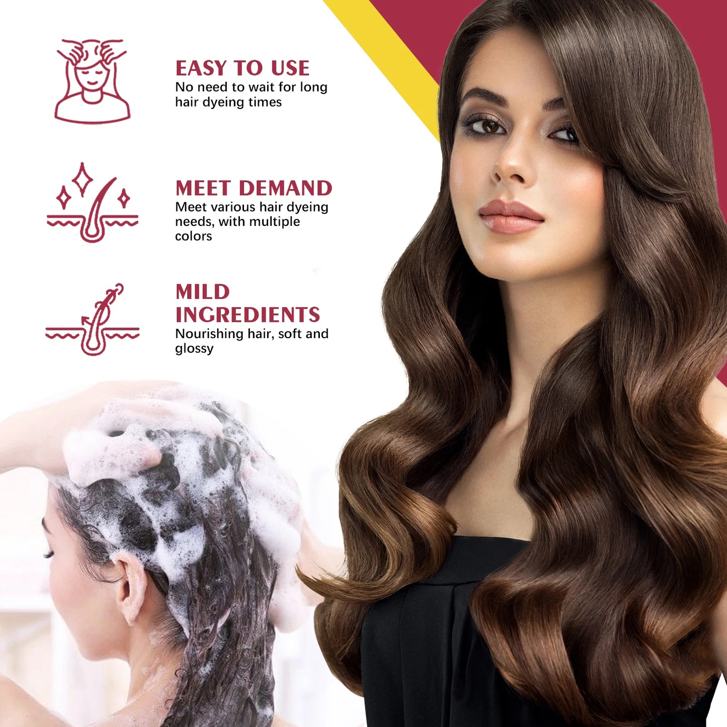 Hair Dye Shampoo Changing Hair Color Non-irritating