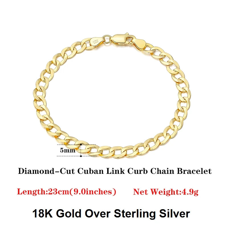 18K Gold Over 925 Sterling Silver