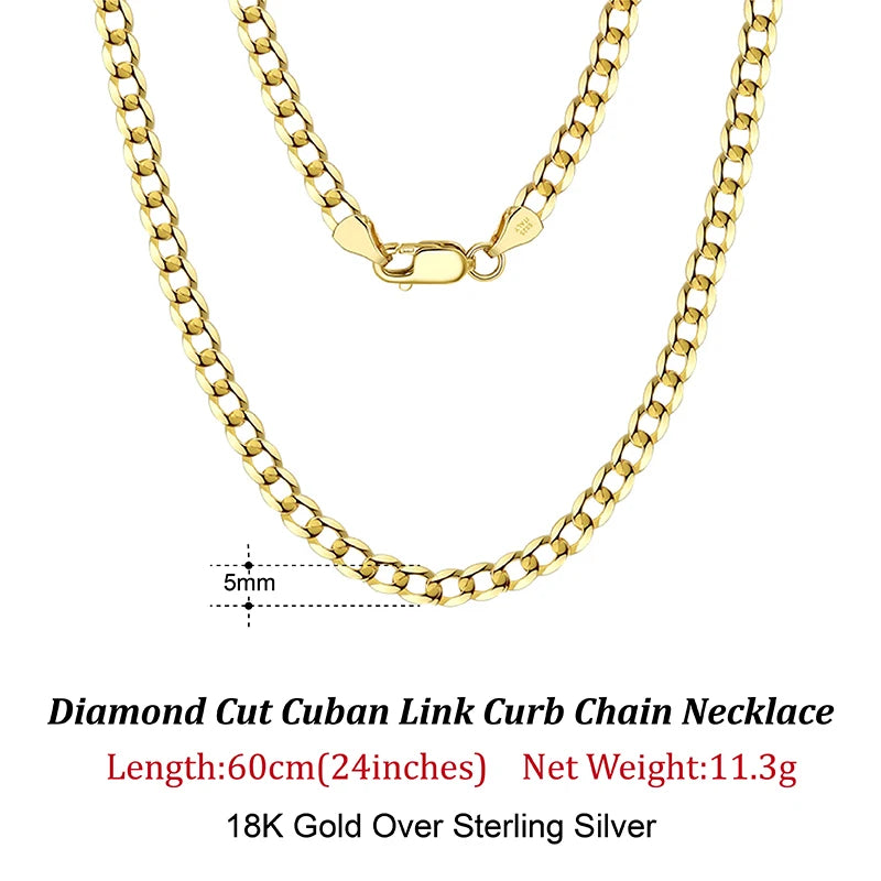 18K Gold Over 925 Sterling Silver