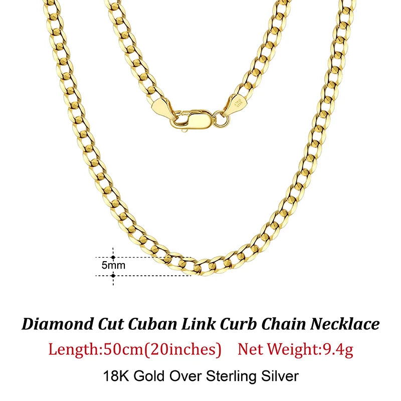 18K Gold Over 925 Sterling Silver