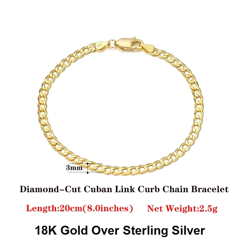 18K Gold Over 925 Sterling Silver