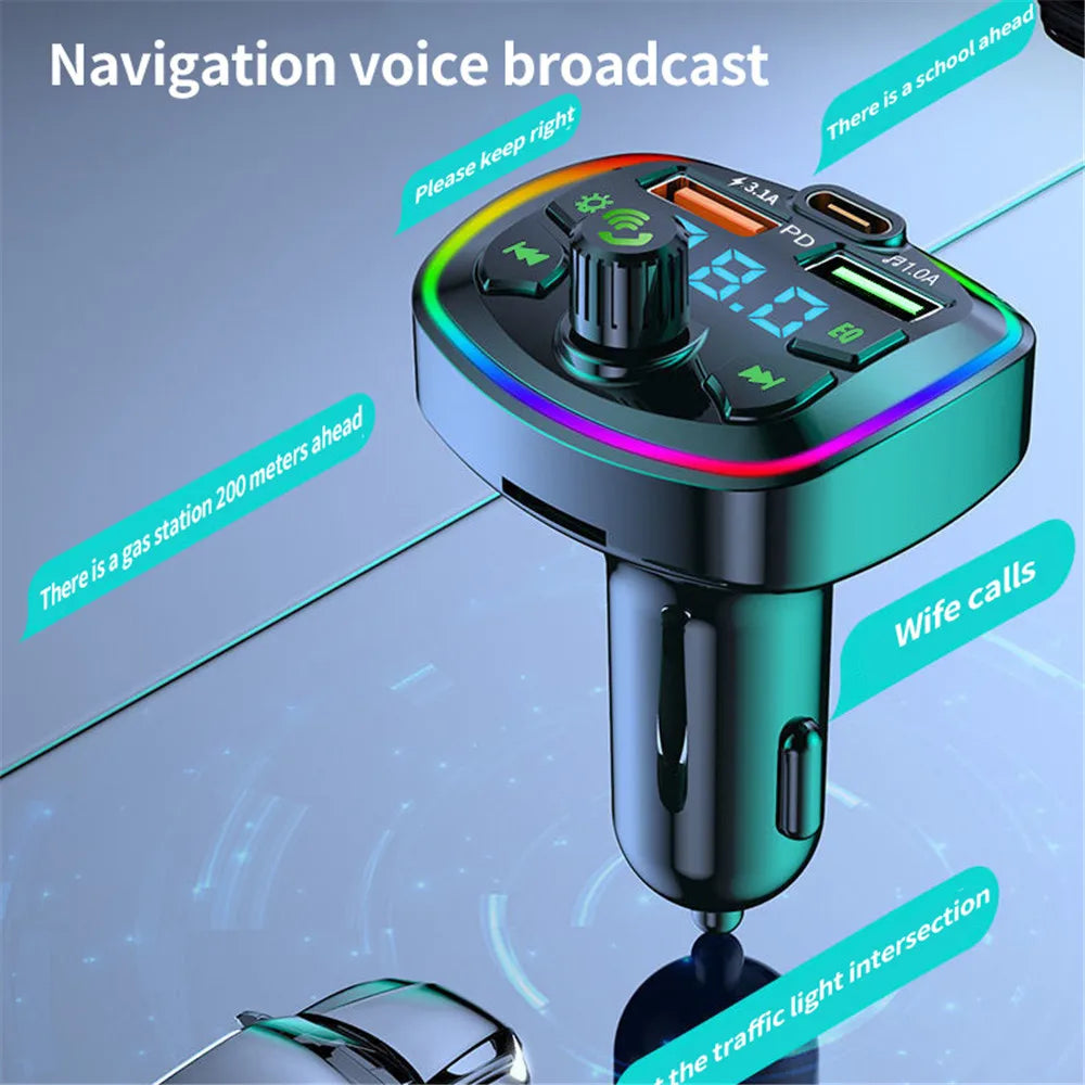 18W Car Charger Fast Charge Real-time Voltage