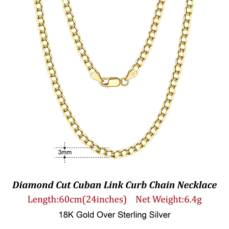 18K Gold Over 925 Sterling Silver