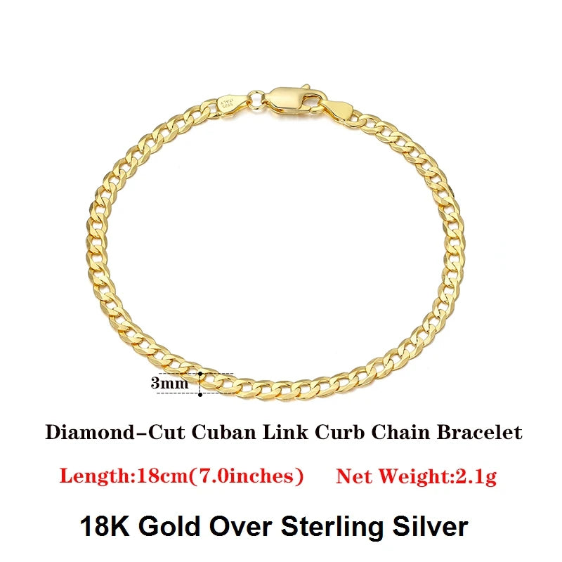 18K Gold Over 925 Sterling Silver