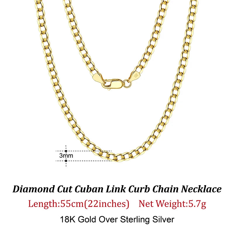 18K Gold Over 925 Sterling Silver