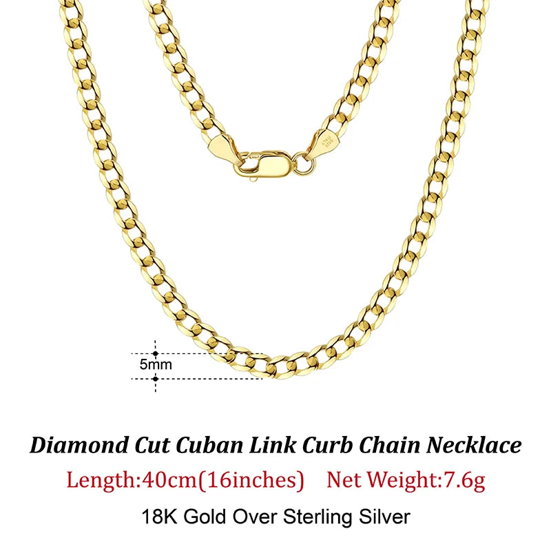 18K Gold Over 925 Sterling Silver