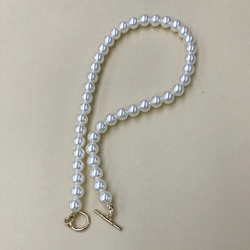 Punk Imitation Pearl Choker Necklace