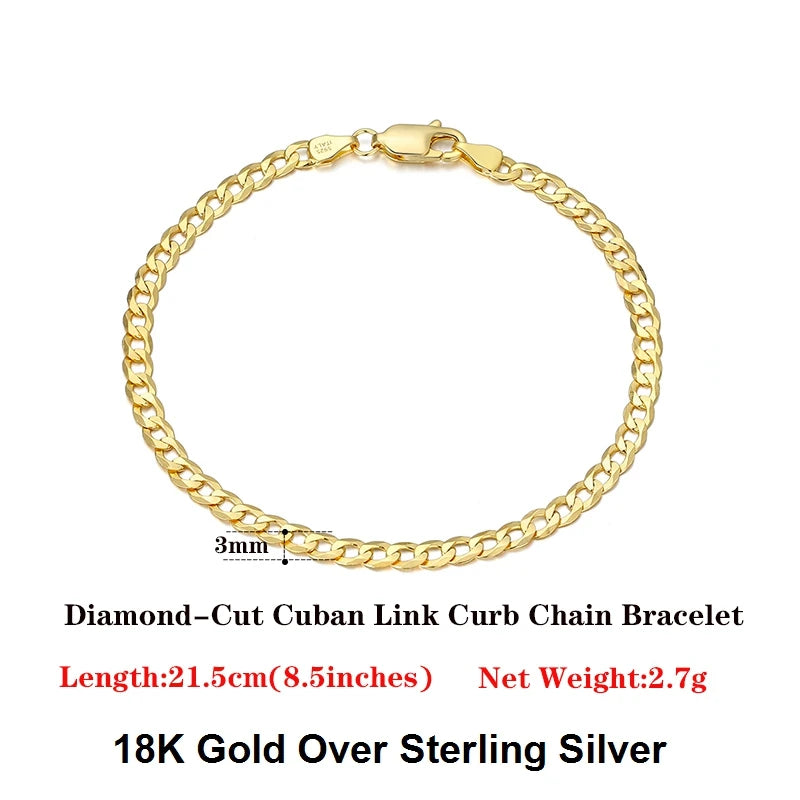 18K Gold Over 925 Sterling Silver