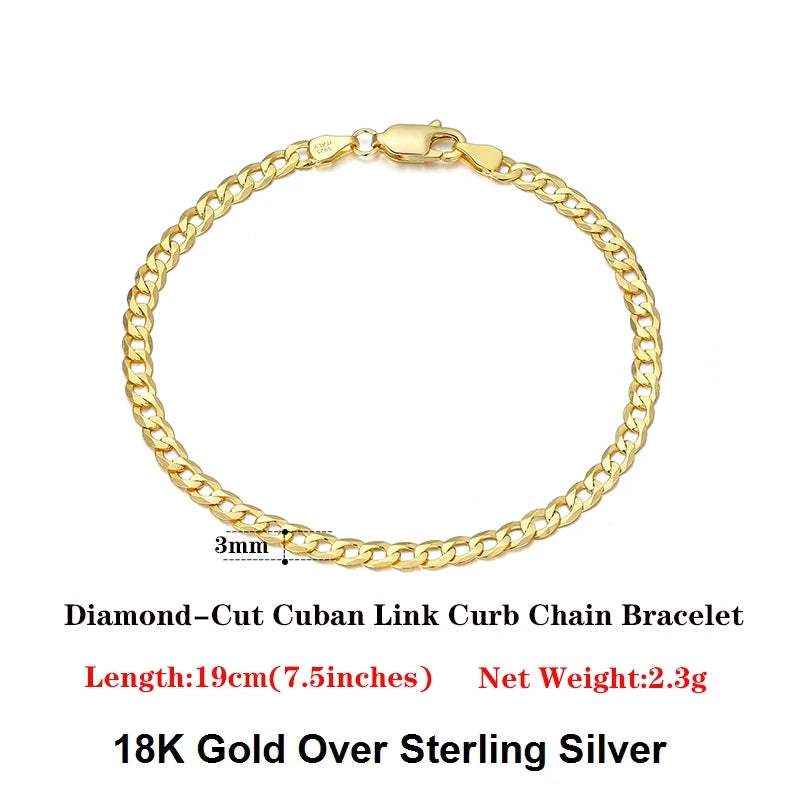 18K Gold Over 925 Sterling Silver