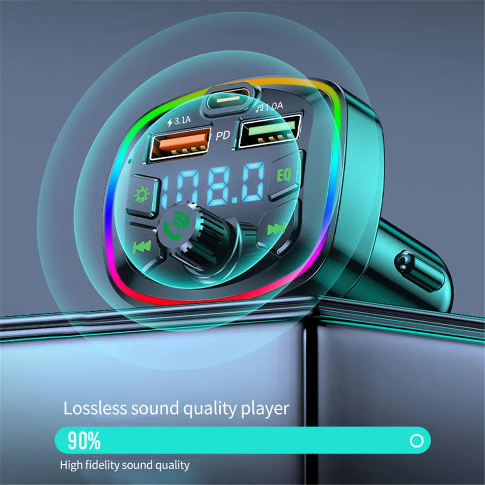 18W Car Charger Fast Charge Real-time Voltage