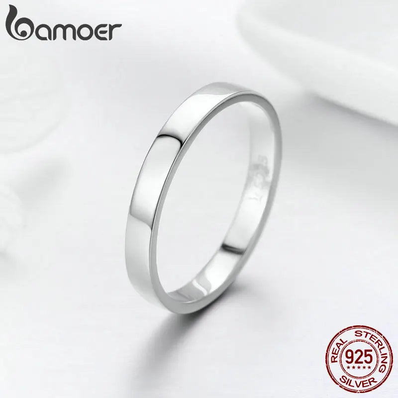 925 Sterling Silver Wedding Ring Classic Round Finger Ring Women Wedding Engagement Jewelry