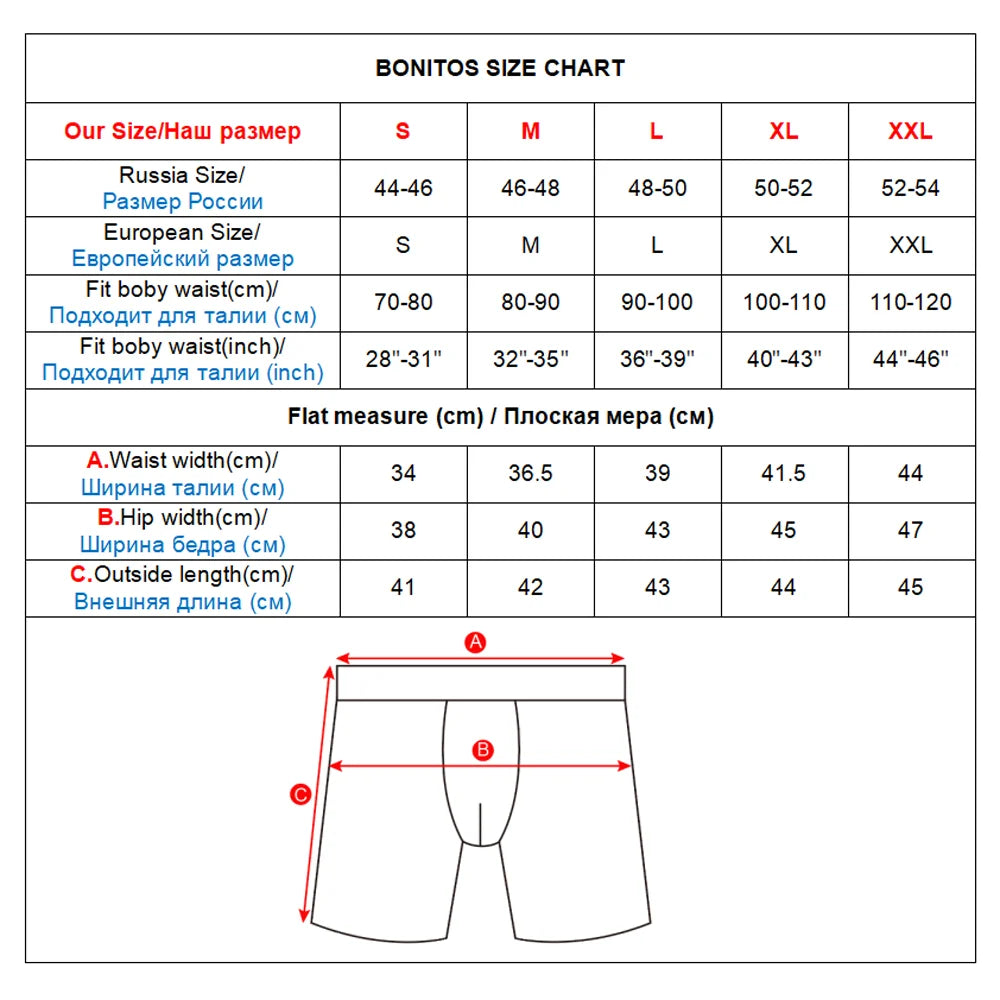 BONITOS Long Boxer Shorts Panties Man Underwear