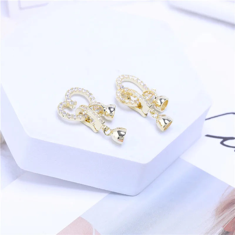 Handmade Jewelry Findings Cubic Zirconia Fastener Clasps Connectors Accessories For Fashion